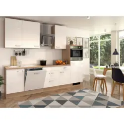 Einbauk&uuml;che K&uuml;chenblock M&ouml;belix Valero Sonoma Eiche/Wei&szlig; B: 280 cm