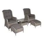 M&ouml;belix Gartensessel-Set 5--Teilig Valencia Kunststoff/Textil