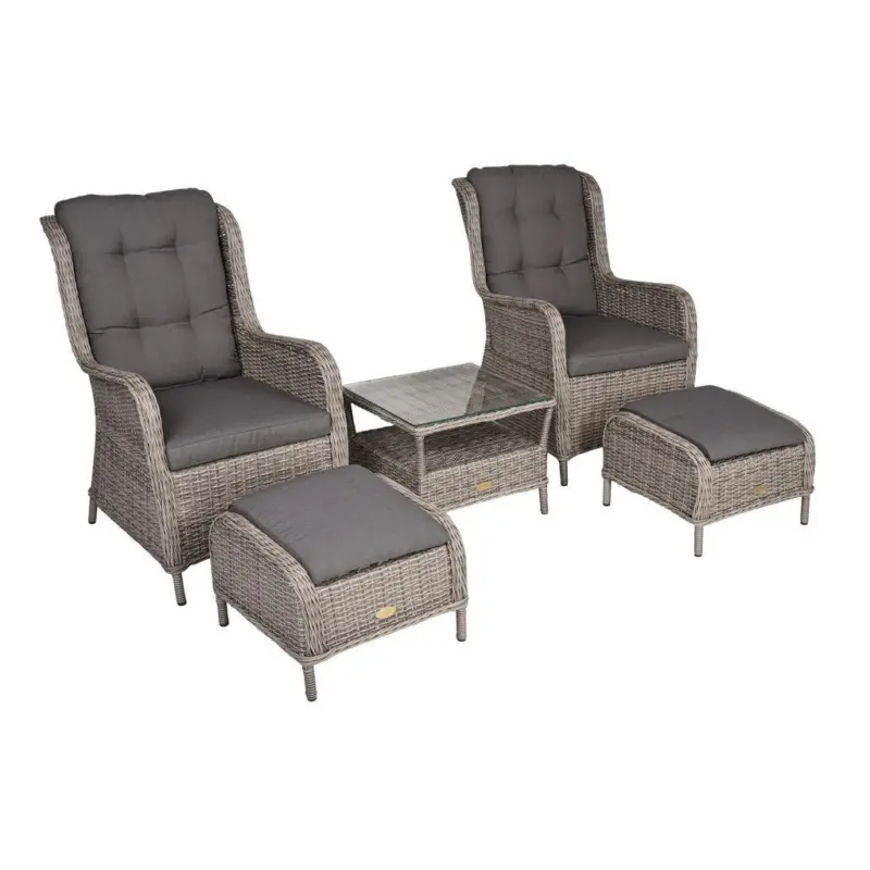 Gartensessel-Set 5--Teilig Valencia Kunststoff/Textil