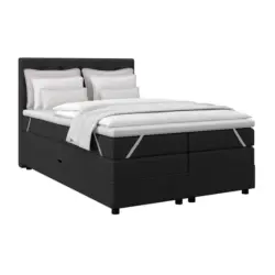 Boxspringbett Elio Schwarz 140x200 cm H3/H4