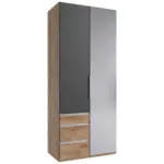 M&ouml;belix Dreht&uuml;renschrank Level 36 A Plankeneiche/Graphit, B: 100cm