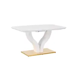 Esstisch ausziehbar Jade 140-180x76x90 cm Wei&szlig;