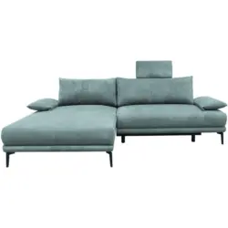 Ecksofa mit Bettkasten Lagacy 192x260 cm Webstoff Mintgr&uuml;n