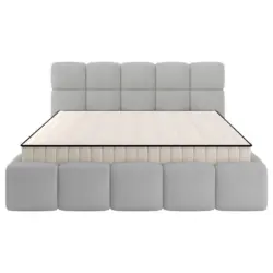 Polsterbett Cloudy m. Matratze Silberfarben, LF: 180x200 cm