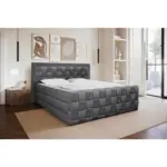 M&ouml;belix Boxspringbett Grenada Graphitfarben, LF: 180x200 cm