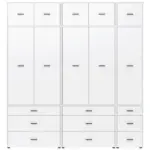 M&ouml;belix Dreht&uuml;renschrank m. Schubladen 225 cm Kivo, Wei&szlig;
