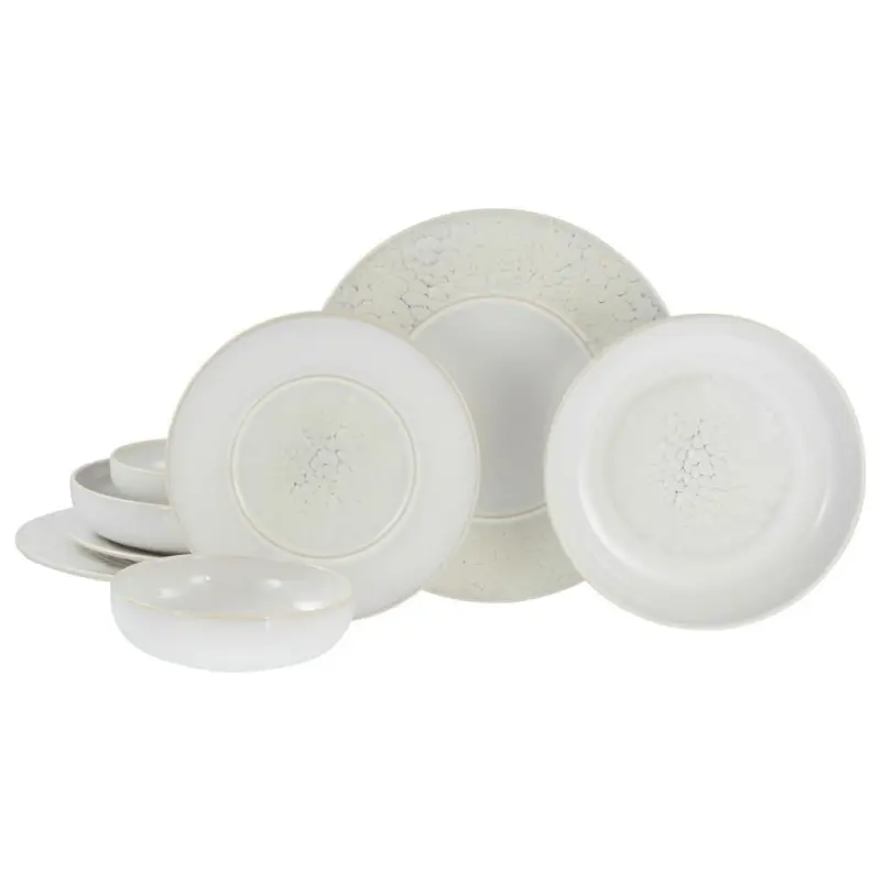 Tafelservice Unico Toscania Steinzeug, Creme, 8-Teilig