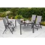 M&ouml;belix Gartentischgruppe Trivero 5 -Teilig. Braun/Graphitfarben