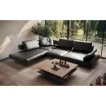 M&ouml;belix Ecksofa Como Echtleder anthrazit 237x306