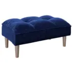 M&ouml;belix Hocker Scarlett Samt Blau Sitz Gepolstert H: 43,5 cm