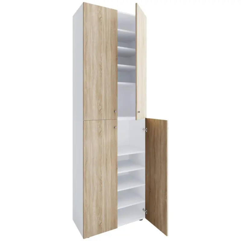 SCHUHSCHRANK Lona Wei&szlig;/Eiche Dekor B:70cm