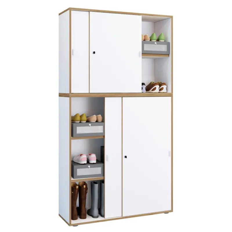 Schuhschrank Salia Honigeiche/Wei&szlig; B: 100 cm