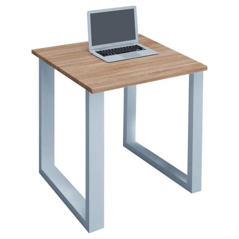 Schreibtisch Lona L: 80 cm Wei&szlig;/Eiche