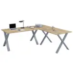 M&ouml;belix Eckschreibtisch Lona silber- /Honigeichefarben, L: 160cm
