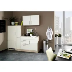 Einbauk&uuml;che K&uuml;chenblock M&ouml;belix Toronto Creme/Eiche Dekor B: 190 cm