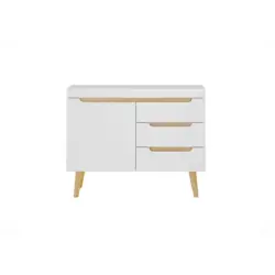 Sideboard Svante Torge Wei&szlig;/Eichefarben B: 107 cm