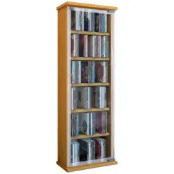 CD Regal mit Glast&uuml;r Classic 31 cm Buche Dekor