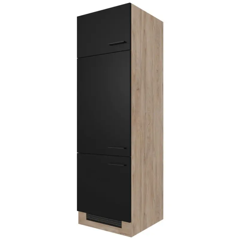 Ger&auml;teumbauschrank Capri Eiche/Schwarz B: 60 cm