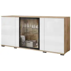 Kommode Caro Eiche Wotan/Wei&szlig; HG B: 150 cm