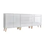 M&ouml;belix SIDEBOARD Mailand 5 B: 237 cm Wei&szlig;