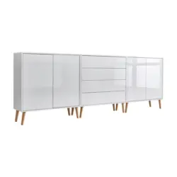 SIDEBOARD Mailand 5 B: 237 cm Wei&szlig;