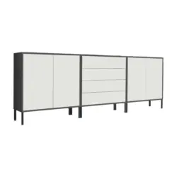 SIDEBOARD Mailand5B:237cm Wei&szlig;/Anthrazit