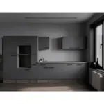 M&ouml;belix K&uuml;chenleerblock Oliver Grau, Eiche Dekor B: 370 cm