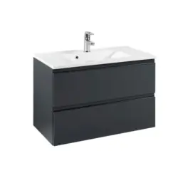 Waschbecken mit Unterschrank Cardiff B: 80cm, Graphitfarben