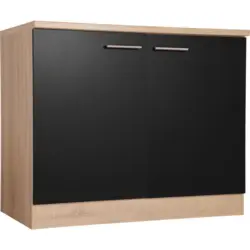 Sp&uuml;lenunterschrank Merle Schwarz, Eiche Dekor B: 100 cm