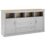M&ouml;belix Sideboard Chambord Hellgrau/Eiche Dekor B: 198cm