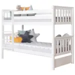 M&ouml;belix Etagenbett Sammy Wei&szlig; Kiefer massiv 90 cm m. Leiter
