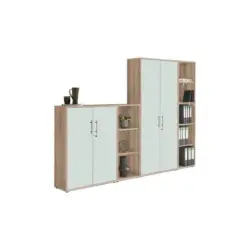 Office Edition B: 257 cm Sonoma Eiche/Wei&szlig;