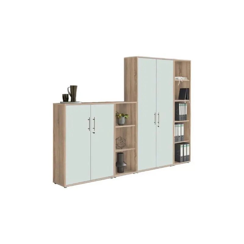 Office Edition B: 257 cm Sonoma Eiche/Wei&szlig;