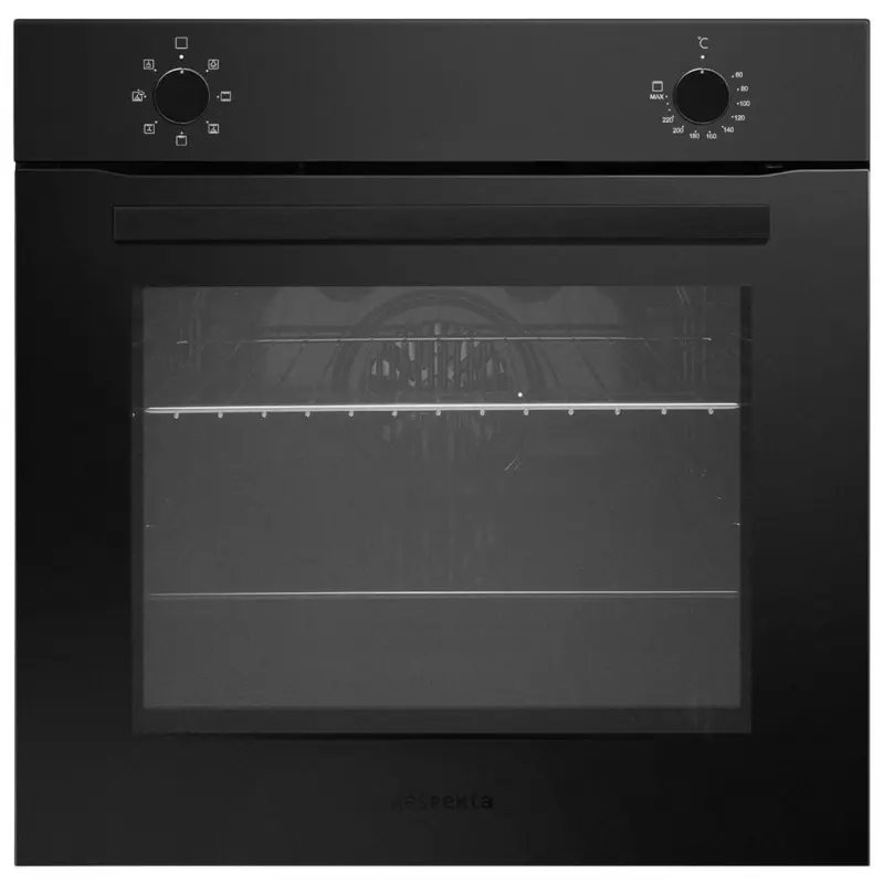 EINBAUBACKOFEN Schwarz B: 59,4 cm