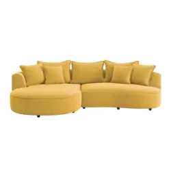 Ecksofa Levi mit Kissen Senfgelb 168x287 cm