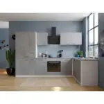M&ouml;belix Einbauk&uuml;che Eckk&uuml;che M&ouml;belix Malia 310x172 cm Grau, mit Ger&auml;te