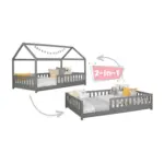 M&ouml;belix Kinderbett 100x200 Naurfarben Hellgrau