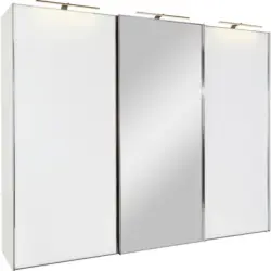 Schwebet&uuml;renschrank m. Spiegel 298 cm Sonate Rom, Wei&szlig;