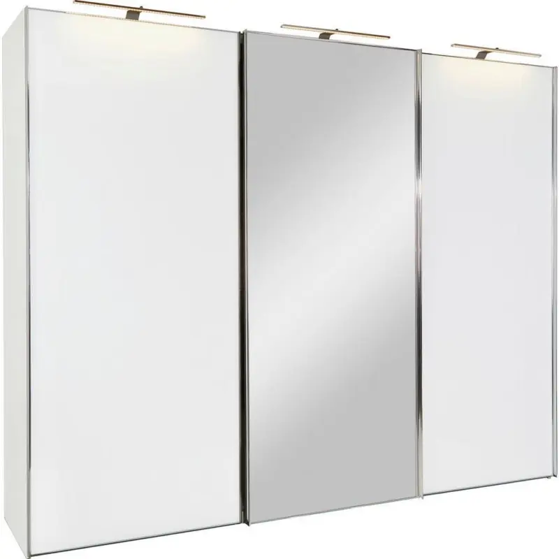 Schwebet&uuml;renschrank m. Spiegel 298 cm Sonate Rom, Wei&szlig;