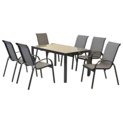 Gartenm&ouml;bel Set 7--Teilig. Amalfi aus Metall/Textil