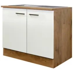 Sp&uuml;lenunterschrank Avila Eichefarben/Magnolie B: 100 cm