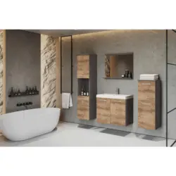 Badezimmer Malo Matera 5--Teilig. Kastanie/Anthrazit B: 120cm