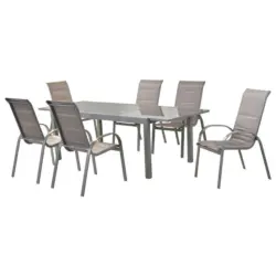 Gartenm&ouml;bel Set 7--Teilig Amalfi di Lusso Metall/Textil