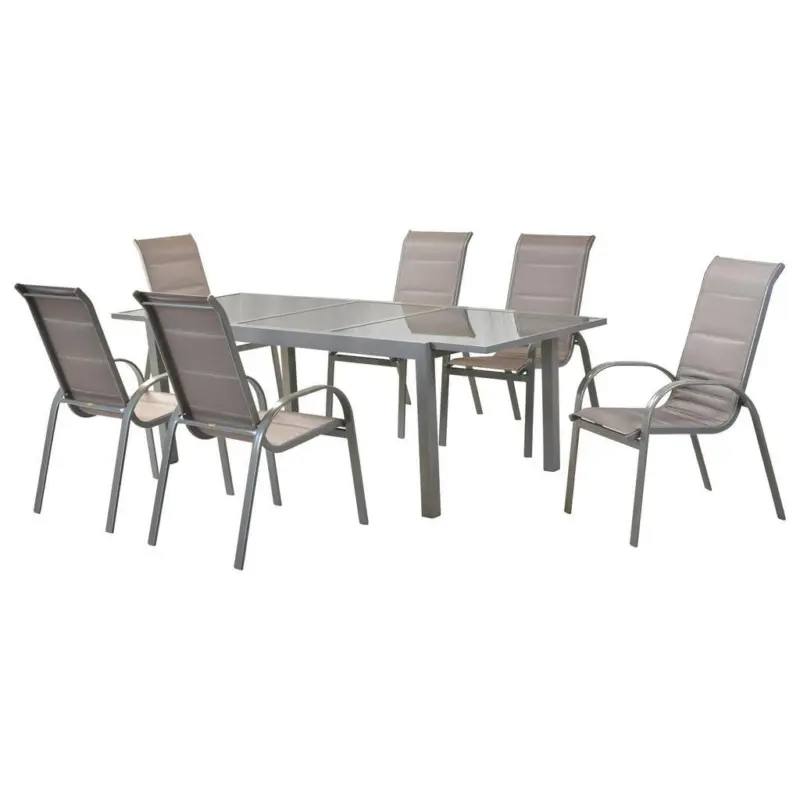 Gartenm&ouml;bel Set 7--Teilig Amalfi di Lusso Metall/Textil
