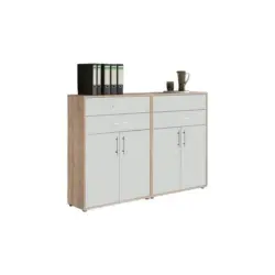 Office Edition B: 168,8 cm Eichefarben/Wei&szlig;