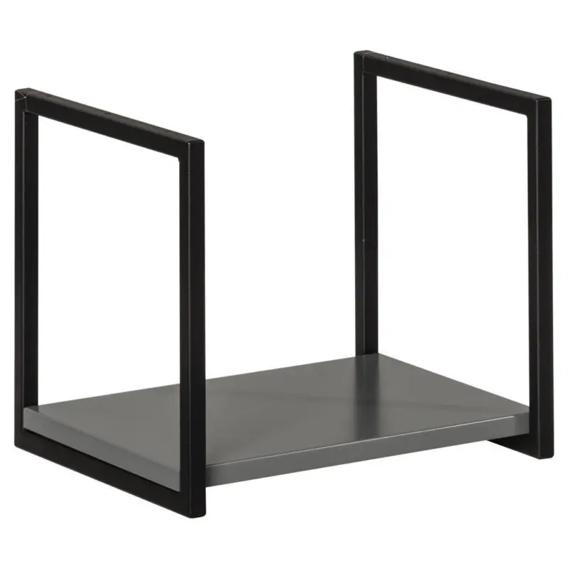 Badezimmerregal h&auml;ngend Grau/Schwarz 33x28 cm NewYork