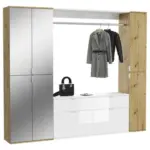 M&ouml;belix Garderobe Projekt X 3-Teilig Wei&szlig;/Eiche Artisan B: 212 cm