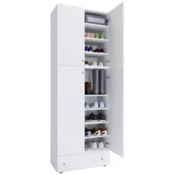 Schuhschrank Lona XXL Wei&szlig; 4-T&uuml;rig, 1 Lade B: 70 cm