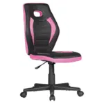 M&ouml;belix Jugenddrehstuhl Luan Lederlook Schwarz/Pink bis 60 kg