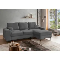 ECKSCHLAFSOFA Zona Grau S: 237x143 cm